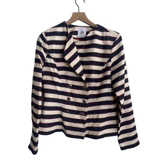 CAbi Love Carol Cruise Jacket | Style 5094 | Women’s Size 6 | Nautical Striped - Picture 2 of 11